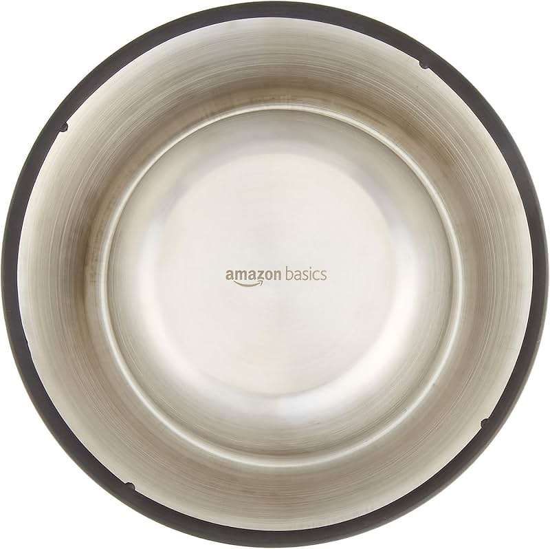 Amazon Basics Stainless Steel Non-Skid Dog Water And Food Bowls, Dishwasher Safe, Rust Resistant, 38oz Capacity, 10 x 2.8 Inches, 2-Pack - Image 5