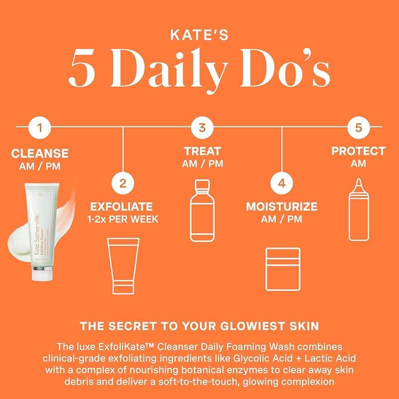 Kate Somerville ExfoliKate Cleanser – Daily Exfoliating Foaming Face Wash – Clinically Formulated Glycolic Acid and Lactic Acid Gentle Facial Scrub - Image 6