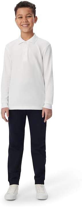 French Toast Boys Pique Polo School Uniform Shirt with Long Sleeves for Boys and Girls - Image 4