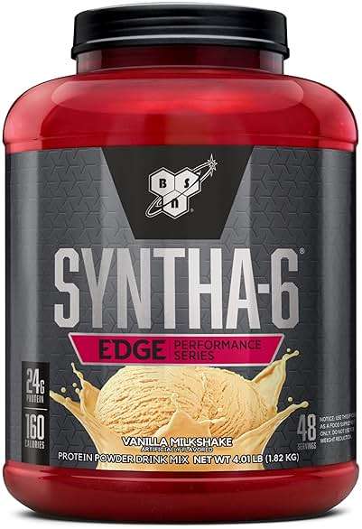 BSN SYNTHA-6 EDGE Protein Powder, Vanilla Flavored Powder with Hydrolyzed Whey, Micellar Casein, for Muscle Gain, Low Sugar, 24g Protein, Vanilla Milkshake, 48 Servings, 4.01 Pound (Pack of 1) - Image 1