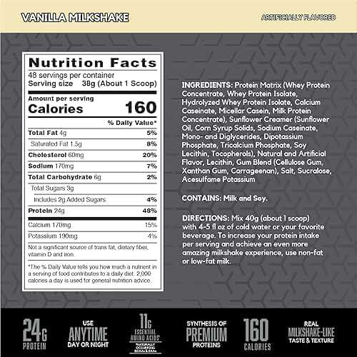 BSN SYNTHA-6 EDGE Protein Powder, Vanilla Flavored Powder with Hydrolyzed Whey, Micellar Casein, for Muscle Gain, Low Sugar, 24g Protein, Vanilla Milkshake, 48 Servings, 4.01 Pound (Pack of 1) - Image 2