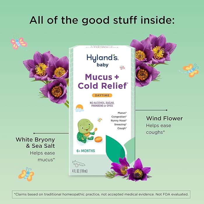 Hyland's Baby Mucus and Cold Relief, Daytime Baby Medicine, Infant Cold and Cough Remedy, Decongestant, 4 Fluid Ounce - Image 3