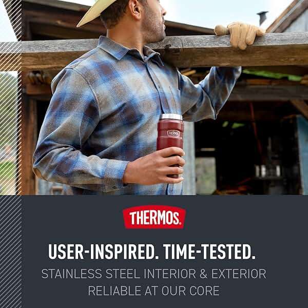 THERMOS Stainless King Vacuum-Insulated Travel Tumbler, 16 Ounce, Matte Steel - Image 5