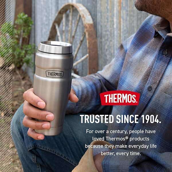 THERMOS Stainless King Vacuum-Insulated Travel Tumbler, 16 Ounce, Matte Steel - Image 7