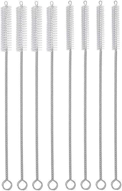 Hiware Straw Cleaner Brush Set, 8-Piece Long Cleaning Brush for Straws on Tumbler, Water Bottle, Sippy Cup, and Pipes, Tubes or Hummingbird Feeders - Image 1