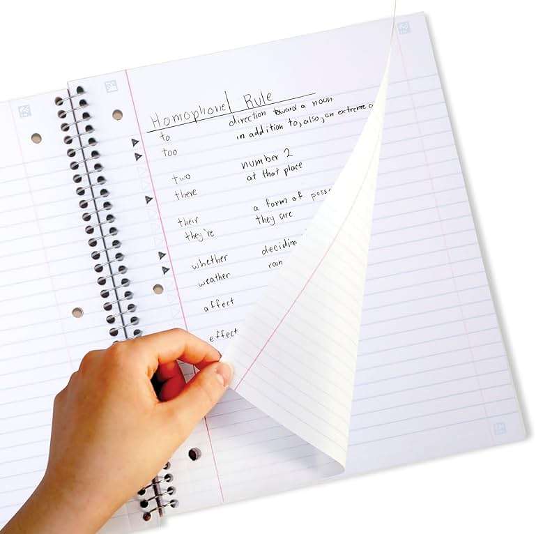 Five Star Spiral Notebook + Study App, 6 Pack, 1 Subject, Wide Ruled Paper, 8" x 10-1/2", 100 Sheets, Fights Ink Bleed, Water Resistant Cover, Assorted Colors (38042) - Image 4