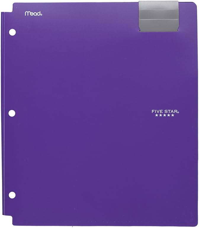 Five Star 4-Pocket Folders, Folders with Pockets, Fits 3 Ring Binder, Plastic, Teal, White, Purple, Lime, 4 Pack (73274) - Image 11