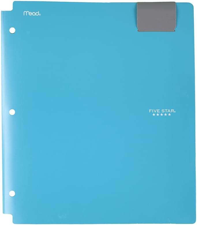 Five Star 4-Pocket Folders, Folders with Pockets, Fits 3 Ring Binder, Plastic, Teal, White, Purple, Lime, 4 Pack (73274) - Image 12