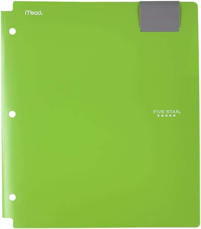 Five Star 4-Pocket Folders, Folders with Pockets, Fits 3 Ring Binder, Plastic, Teal, White, Purple, Lime, 4 Pack (73274) - Image 15