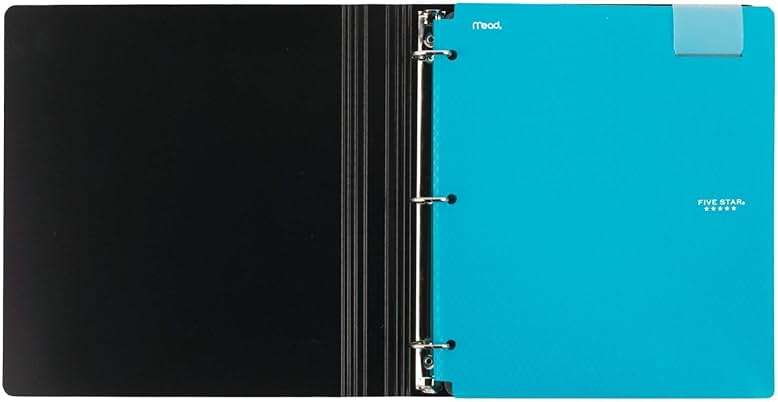 Five Star 4-Pocket Folders, Folders with Pockets, Fits 3 Ring Binder, Plastic, Teal, White, Purple, Lime, 4 Pack (73274) - Image 3