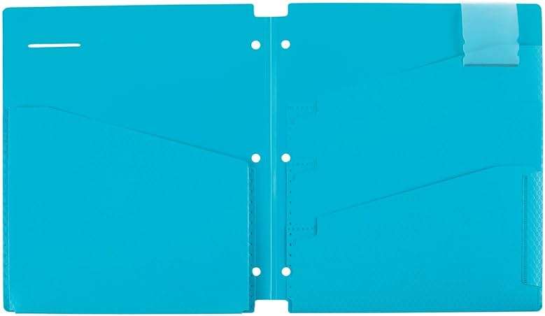 Five Star 4-Pocket Folders, Folders with Pockets, Fits 3 Ring Binder, Plastic, Teal, White, Purple, Lime, 4 Pack (73274) - Image 4