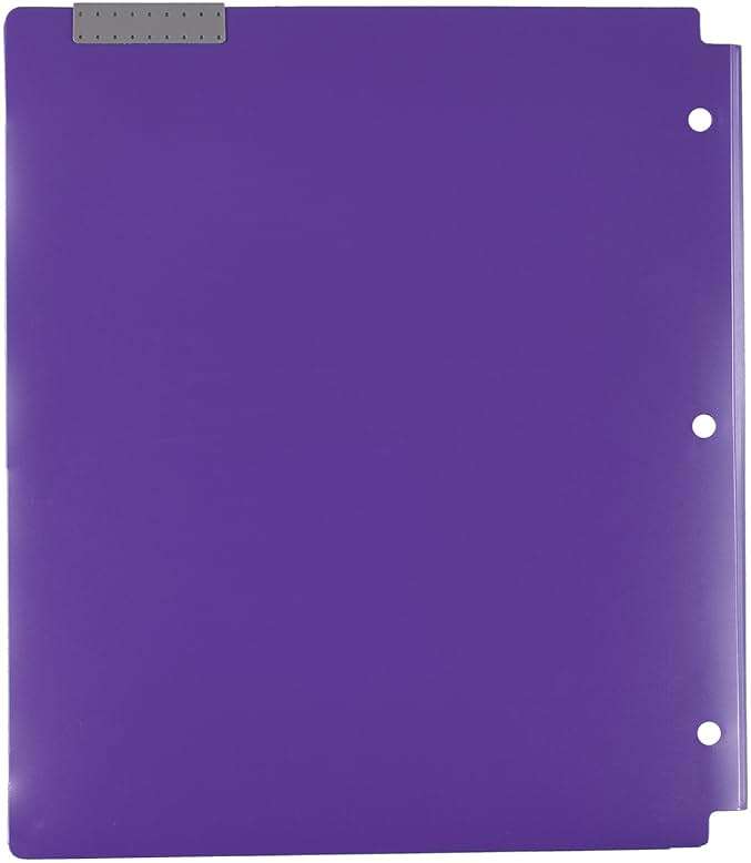 Five Star 4-Pocket Folders, Folders with Pockets, Fits 3 Ring Binder, Plastic, Teal, White, Purple, Lime, 4 Pack (73274) - Image 6