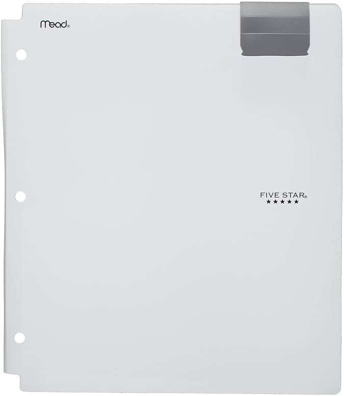 Five Star 4-Pocket Folders, Folders with Pockets, Fits 3 Ring Binder, Plastic, Teal, White, Purple, Lime, 4 Pack (73274) - Image 8
