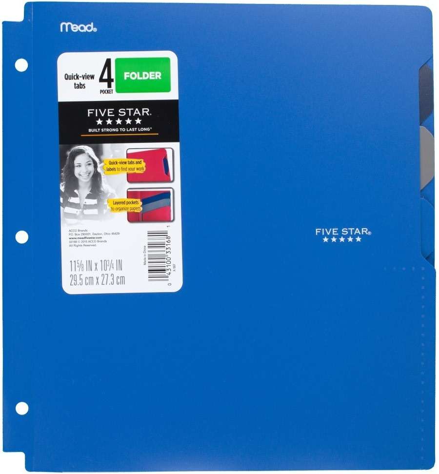 Five Star 4-Pocket Folder, Quick-View, Plastic, Folders with Pockets, Color Selected for You, 1 Count (33168) - Image 14