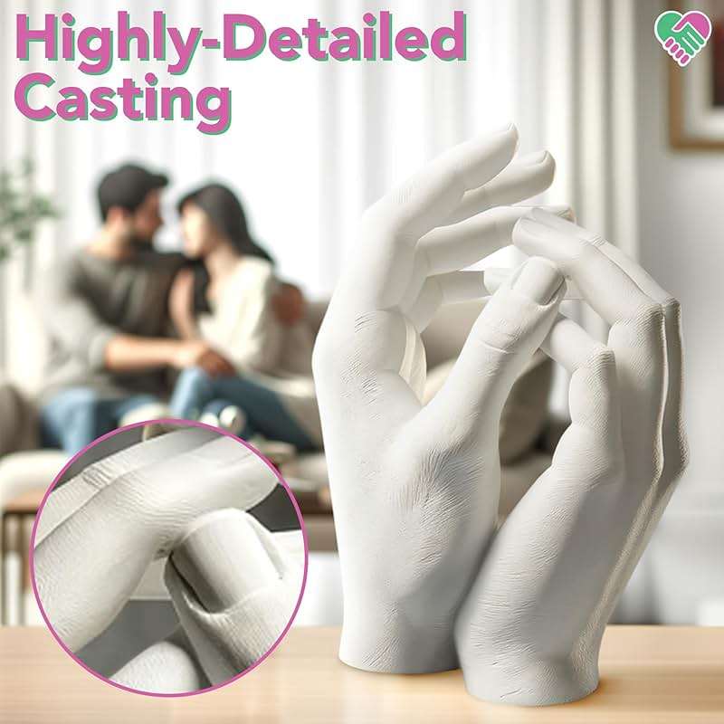 Luna Bean Hand Casting Kit – The Original Hand Mold Kit for Couples – Fathers Day Gift for Dad - Anniversary Engagement Birthday Gifts for Women Men Mom Wife Boyfriend Girlfriend Wedding Bridal Shower - Image 5