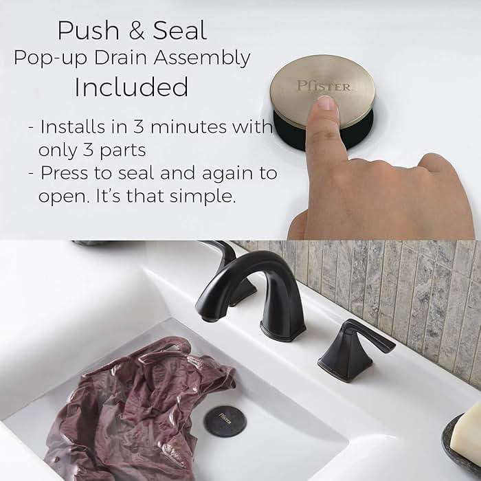 Pfister Pasadena 8 inch Widespread 3 Hole Bathroom Sink Faucet with 2 Handles, Brushed Nickel Finish, Push & Seal Drain, Water-Efficient WaterSense Certified LF049PDKK - Image 9
