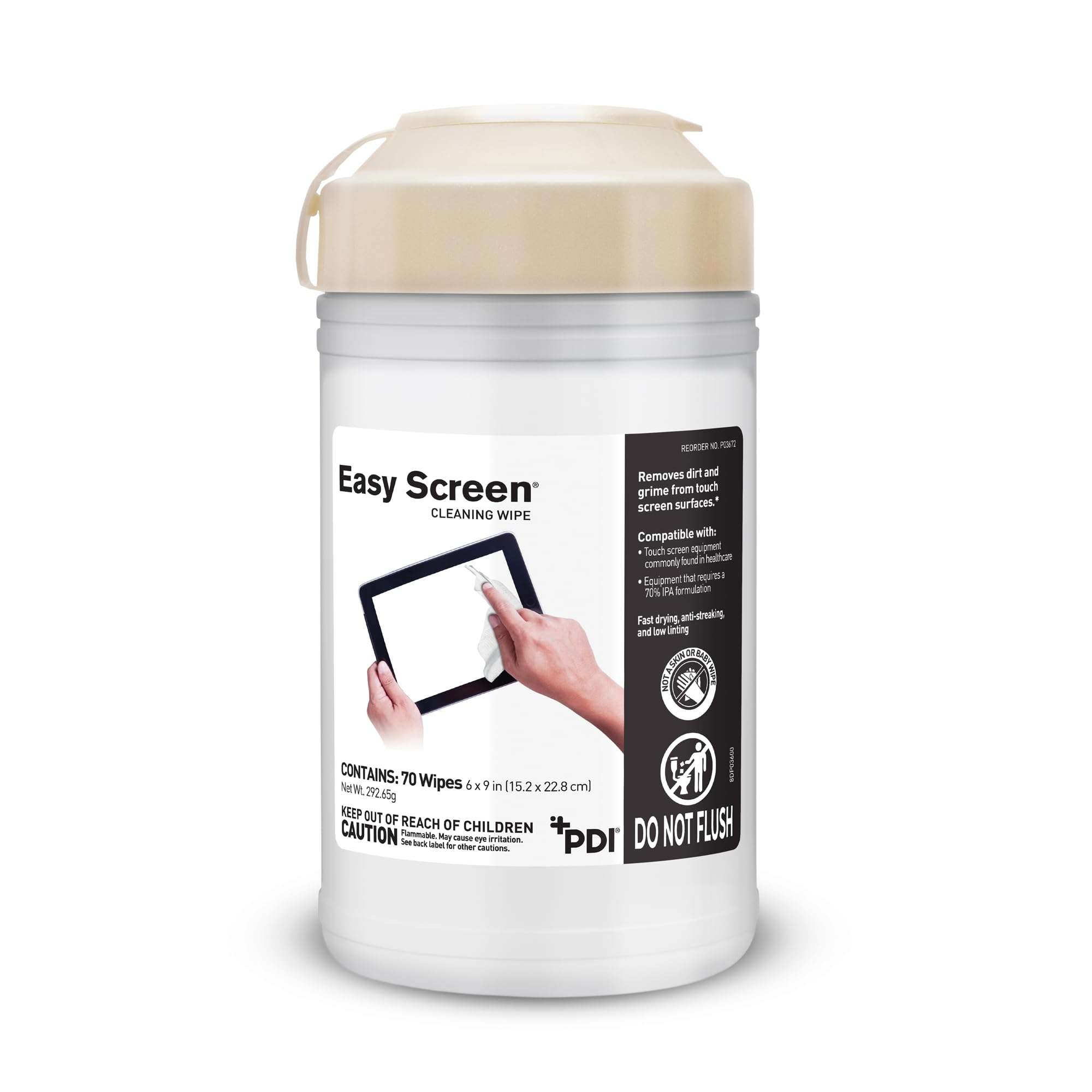 Easy Screen Cleaning Wipes, Electronic Screen Cleaning, Laptops, Monitors, Phone, Tablet, TV Screen Cleaning Wipe, 70 Wipes per Canister, Large 9"x 6" Durable Wipe - Image 1