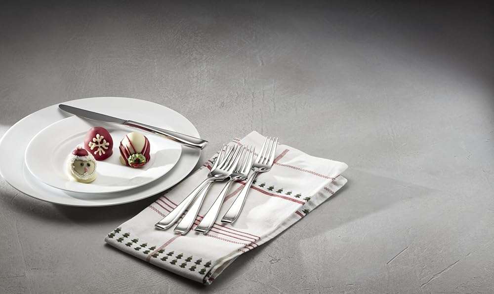 Oneida Silverware Set For 12, Moda 75-Piece Fine Flatware Set with Serving Utensils, Service For 12, 18/10 Stainless Steel, Mirror Finish, Dishwasher Safe, Knives Spoons and Forks Set(Silver 75 Piece) - Image 2