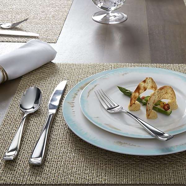 Oneida Silverware Set For 12, Moda 75-Piece Fine Flatware Set with Serving Utensils, Service For 12, 18/10 Stainless Steel, Mirror Finish, Dishwasher Safe, Knives Spoons and Forks Set(Silver 75 Piece) - Image 13
