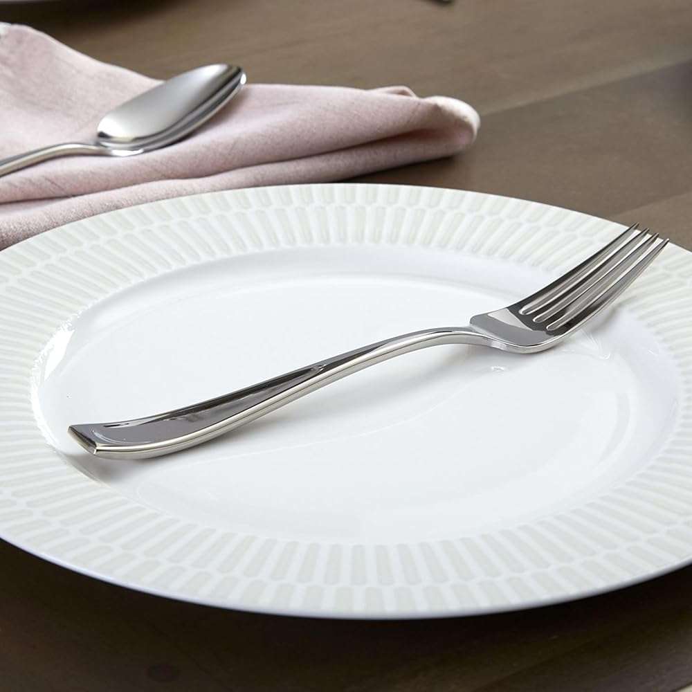 Oneida Silverware Set For 12, Moda 75-Piece Fine Flatware Set with Serving Utensils, Service For 12, 18/10 Stainless Steel, Mirror Finish, Dishwasher Safe, Knives Spoons and Forks Set(Silver 75 Piece) - Image 15