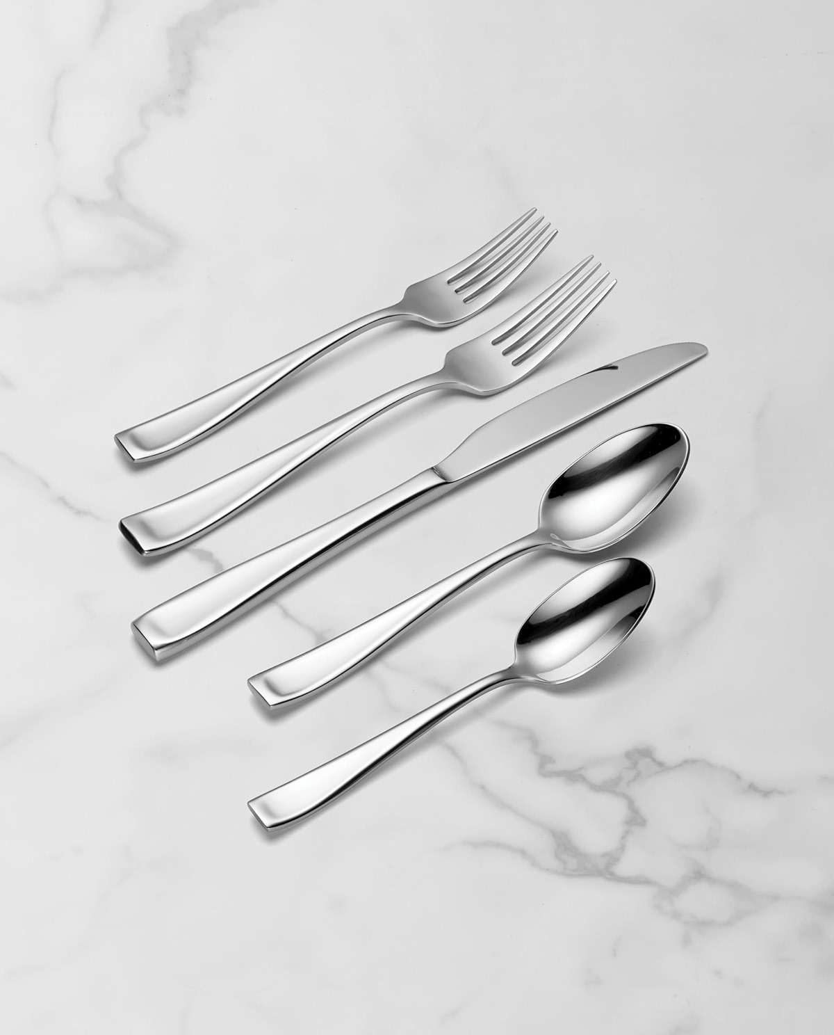 Oneida Silverware Set For 12, Moda 75-Piece Fine Flatware Set with Serving Utensils, Service For 12, 18/10 Stainless Steel, Mirror Finish, Dishwasher Safe, Knives Spoons and Forks Set(Silver 75 Piece) - Image 8
