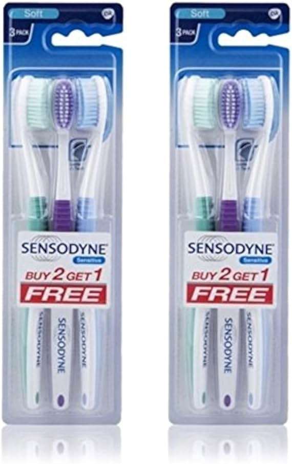 Sensodyne Sensitive Toothbrush Soft Sensitive Teeth, 3 Count (Pack of 2) - Image 1
