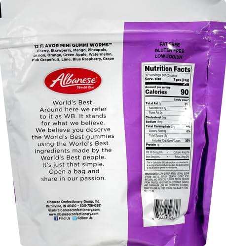Albanese World's Best 12 Flavor Mini Gummi Worms, 36oz Bag of Candy, Soft & Chewy Candy Snacks, Fruity Flavor Assortment - Image 2