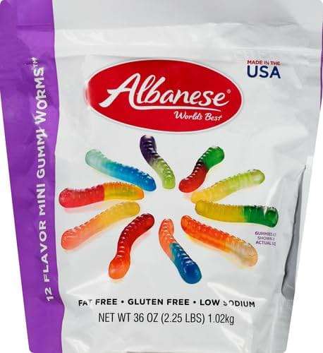 Albanese World's Best 12 Flavor Mini Gummi Worms, 36oz Bag of Candy, Soft & Chewy Candy Snacks, Fruity Flavor Assortment - Image 4