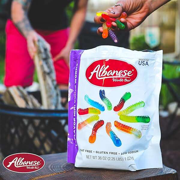 Albanese World's Best 12 Flavor Mini Gummi Worms, 36oz Bag of Candy, Soft & Chewy Candy Snacks, Fruity Flavor Assortment - Image 8
