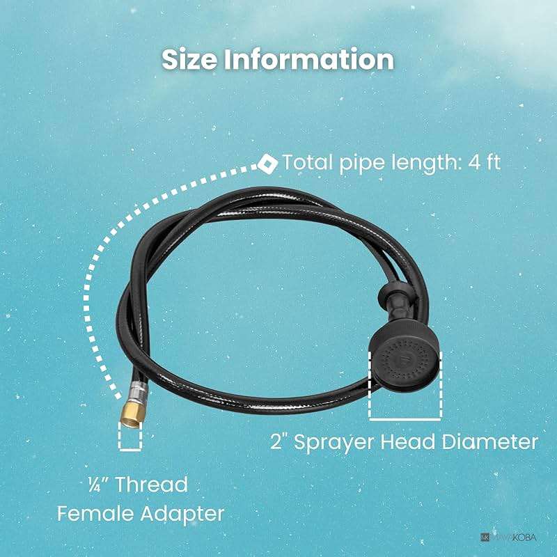Sprayer Head and Hose 031 for Shampoo Bowl, Sink Replacement Part for Salon, Barber Shop, Spa, Rehab - Image 2