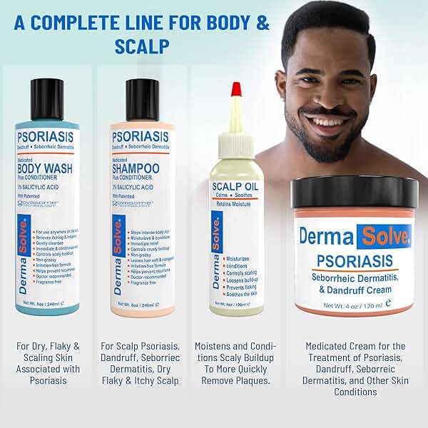 Dermasolve Scalp Psoriasis Medicated Shampoo & Conditioner - Naturally Heals Dandruff Seborrheic Dermatitis Itchy Flakey Inflamed Skin & Provides Soothing Moisturizing Relief - 8 oz bottles (2 Pack) - Image 7