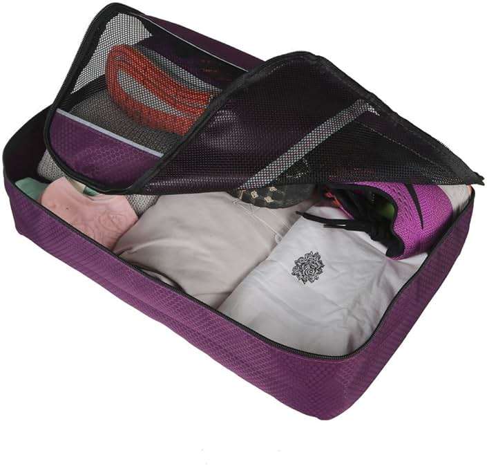 Hopsooken 5 Set Packing Cubes for Travel Large Suitcase Luggage Organizer Bags Travel Accessories Vacation 4 Cubes 1 Laundry Pouch Bag - Image 4