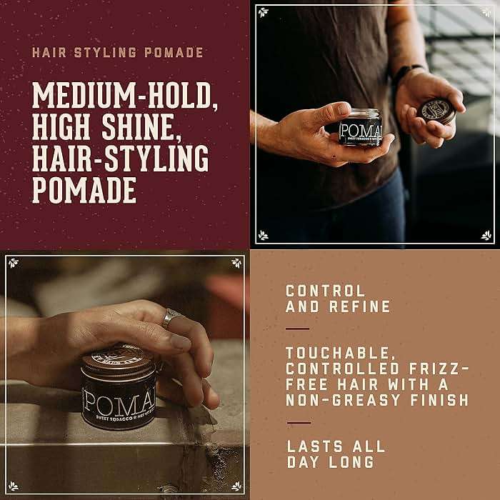 18.21 Man Made Hair Styling Product, 2oz. Original Sweet Tobacco Scent in Pomade with High Shine Finish - Image 2