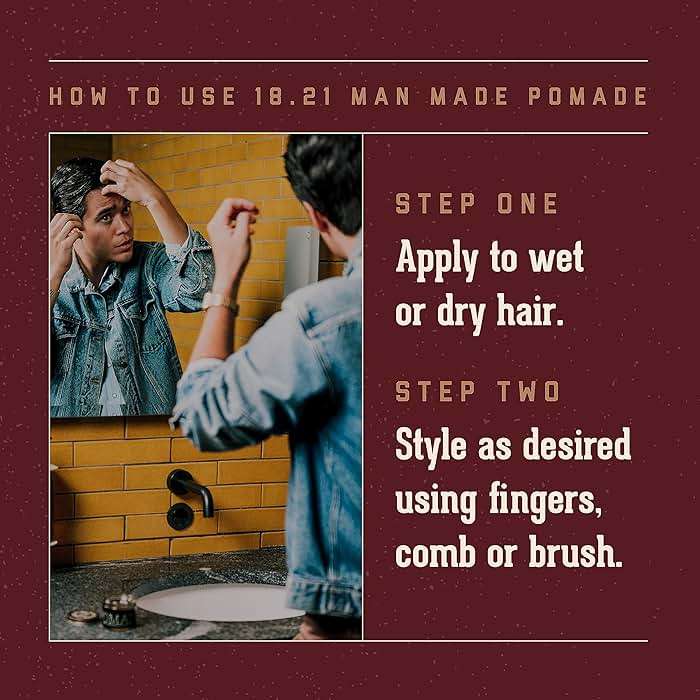 18.21 Man Made Hair Styling Product, 2oz. Original Sweet Tobacco Scent in Pomade with High Shine Finish - Image 4