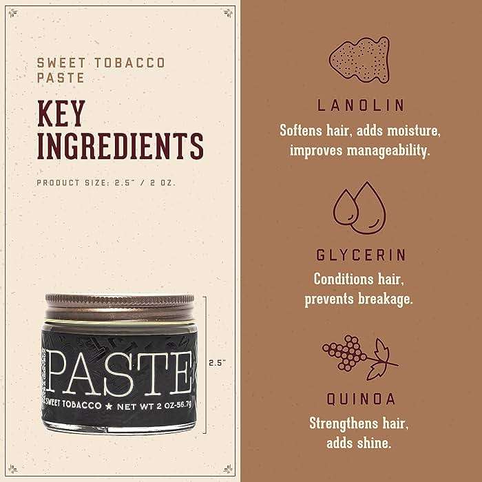 18.21 Man Made Hair Styling Product, 2oz. Original Sweet Tobacco Scent in Paste with Natural Shine Finish - Image 3