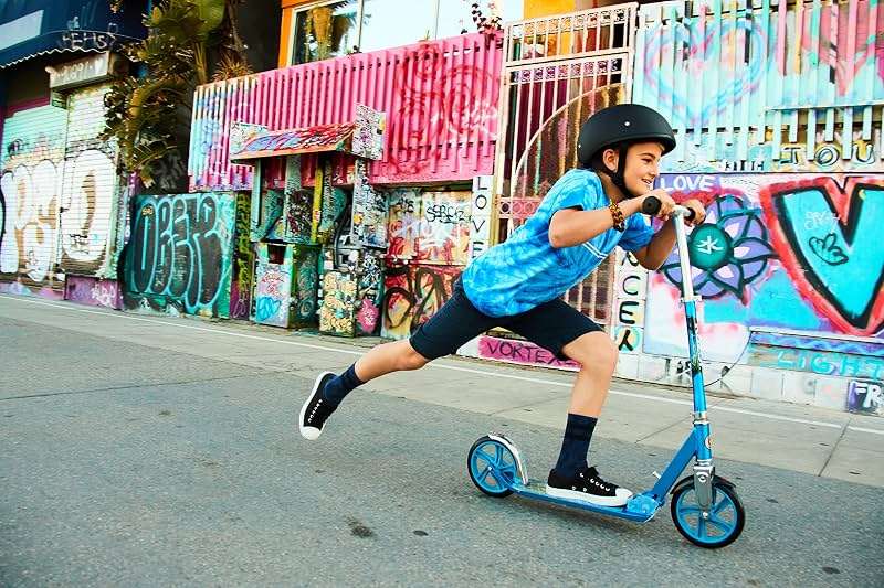 Razor A5 Lux Kick Scooter for Kids Ages 8+ - 8" Urethane Wheels, Anodized Finish Featuring Bold Colors and Graphics, for Riders up to 220 lbs - Image 2
