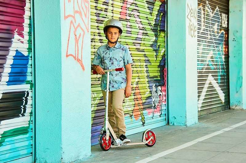 Razor A5 Lux Kick Scooter for Kids Ages 8+ - 8" Urethane Wheels, Anodized Finish Featuring Bold Colors and Graphics, for Riders up to 220 lbs - Image 6