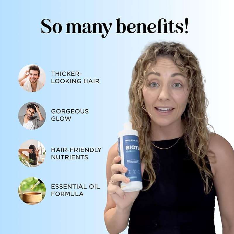 Rosemary and Biotin Shampoo for Thinning Hair - Vegan Volumizing Shampoo for Fine Hair with B Vitamins Argan Oil & Tea Tree Essential Oil - Paraben Silicone and Sulfate Free Vegan Formula (8 Fl Oz) - Image 3