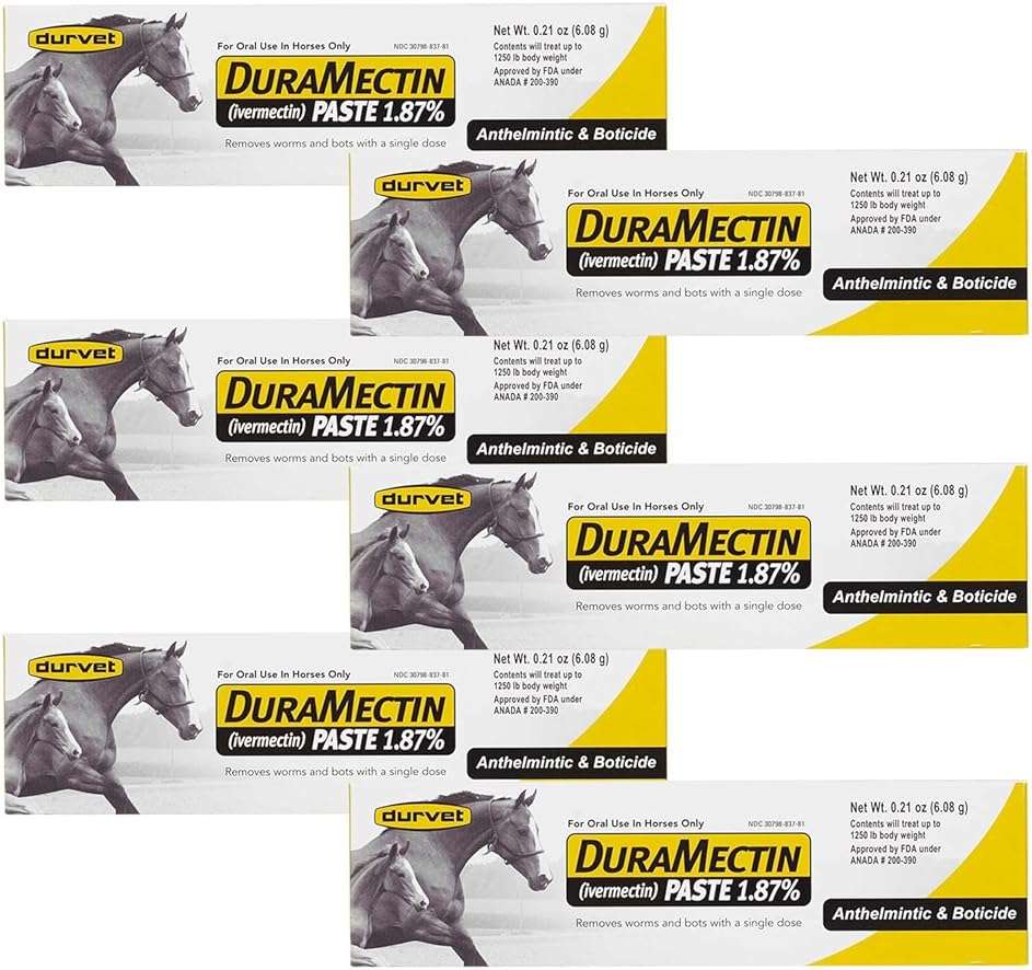 Durvet Duramectin Equine Wormer Paste - 6 Tubes - Image 1