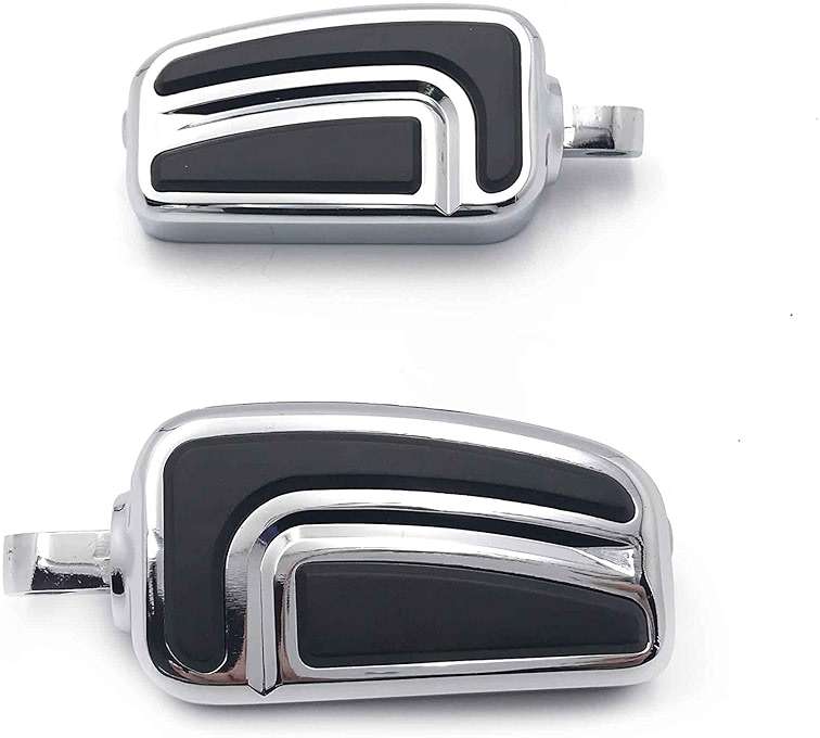 HTTMT MT216-089- Chrome AirFlow Arrow Foot Rest Foot Pegs Compatible with 1984 and up Harley Davidson XLX XLX Tour Glide Dyna Daytona FXDB Electra Glide Standard FLHT Night Train VRSCA - Image 1
