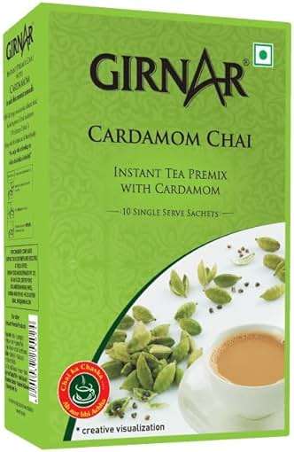 Girnar Instant Chai/Tea Premix With Cardamom, 10 Sachet Pack - Image 1