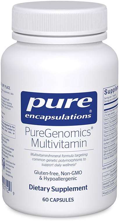 Pure Encapsulations PureGenomics Multivitamin - Supplement to Support Nutrient Requirements of Common Genetic Variations* - with Vitamin A,B,C,D,E, K & Minerals - 60 Capsules - Image 1