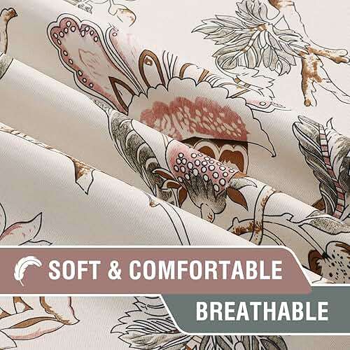 H.VERSAILTEX Blackout Curtains 84 Inch Length 2 Panels Set Floral Print Curtain Drapes for Living Room Thermal Insulated Grommet Window Curtains for Bedroom - Traditional Floral in Sage and Brown - Image 5
