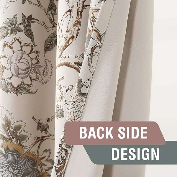 H.VERSAILTEX Blackout Curtains 84 Inch Length 2 Panels Set Floral Print Curtain Drapes for Living Room Thermal Insulated Grommet Window Curtains for Bedroom - Traditional Floral in Sage and Brown - Image 6
