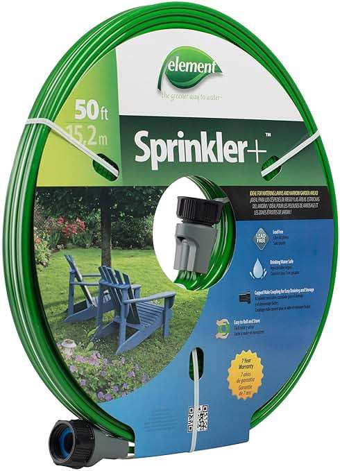 Element Sprinkler+, Sprinkler and Soaker Hose Combo, 50' Length, Green - Image 3