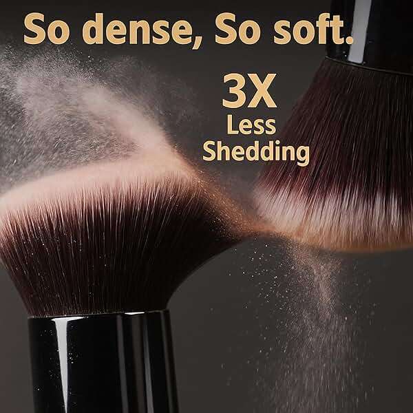 BEAKEY Makeup Brushes Set, Professional Foundation Eyeshadow Concealer Blush Powder Bronzer Applicator, 2 Blender Sponge with Beauty Paper Case - Image 3