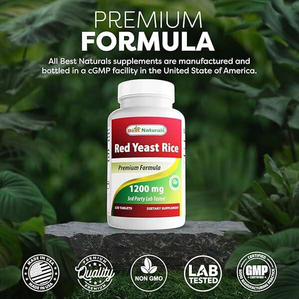 Best Naturals Red Yeast Rice 1200 mg (Non-GMO) 120 Tablets - Non Irradiated, Citrinin Free - Image 5