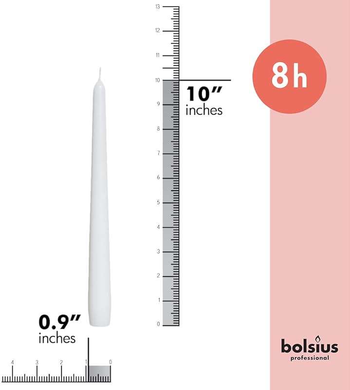 BOLSIUS Unscented 10 Inch Dinner Candles, 10 Pack - 8 Hour European Quality Smokeless Dripless Taper Candles for Home Décor - Image 2