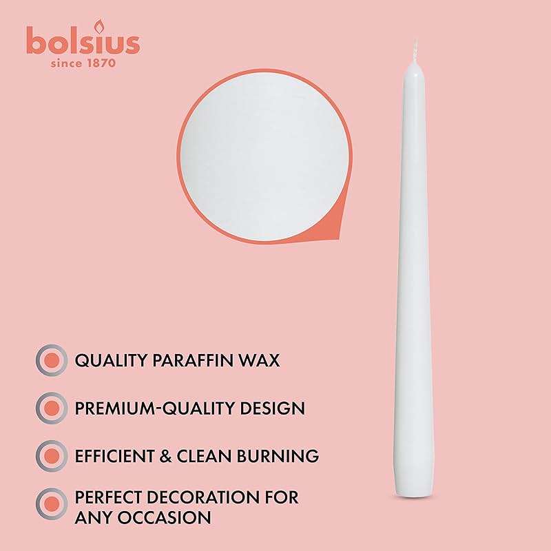 BOLSIUS Unscented 10 Inch Dinner Candles, 10 Pack - 8 Hour European Quality Smokeless Dripless Taper Candles for Home Décor - Image 9