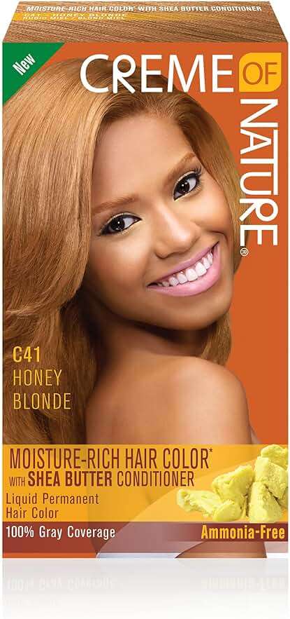 Creme of Nature Moisture Rich Hair Color Kit, C41 Honey Blonde, 1 Application - Image 1